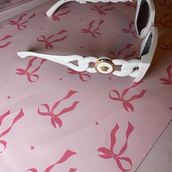 Versace White Sunglasses with Gold Medallion - Picture 3 of 10